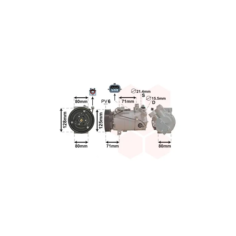 Compresseur, climatisation VAN WEZEL 4300K636