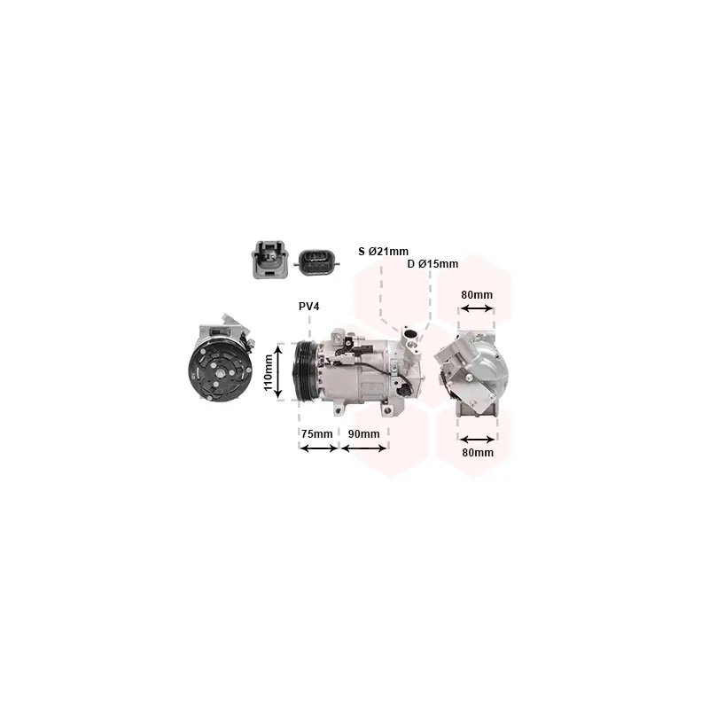 Compresseur, climatisation VAN WEZEL 4300K639