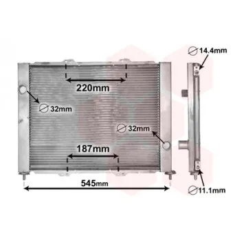 Radiateur, refroidissement du moteur VAN WEZEL 4300M388