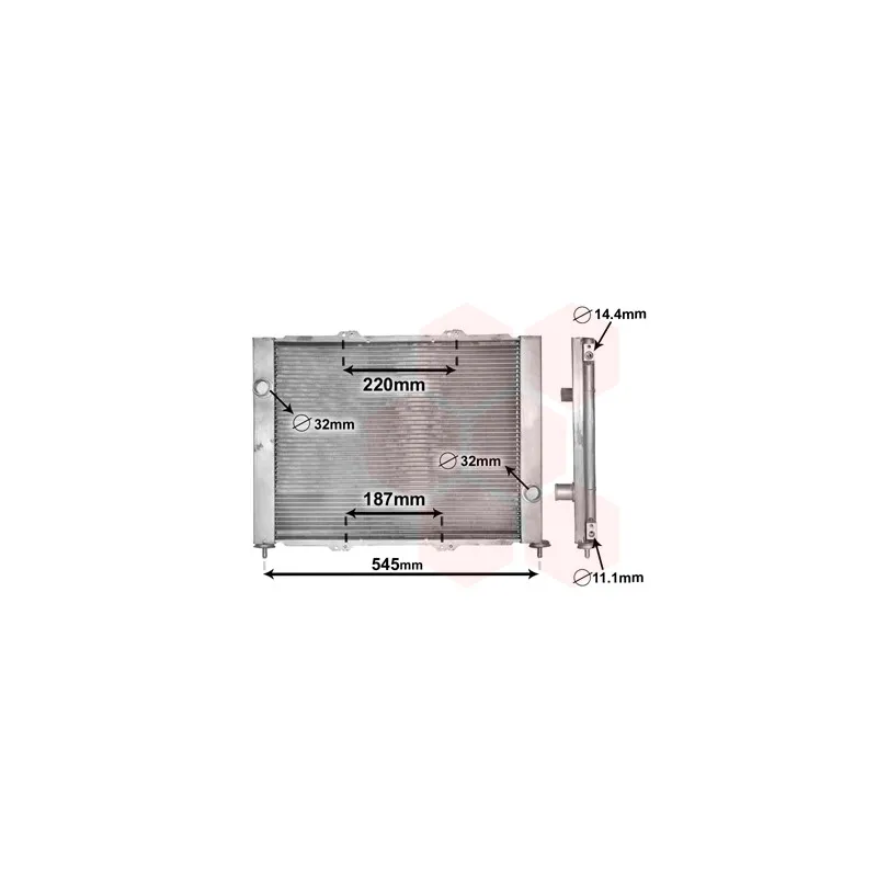 Radiateur, refroidissement du moteur VAN WEZEL 4300M388