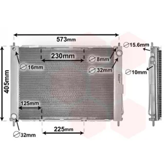 Ensemble condenseur et radiateur VAN WEZEL 4300M405