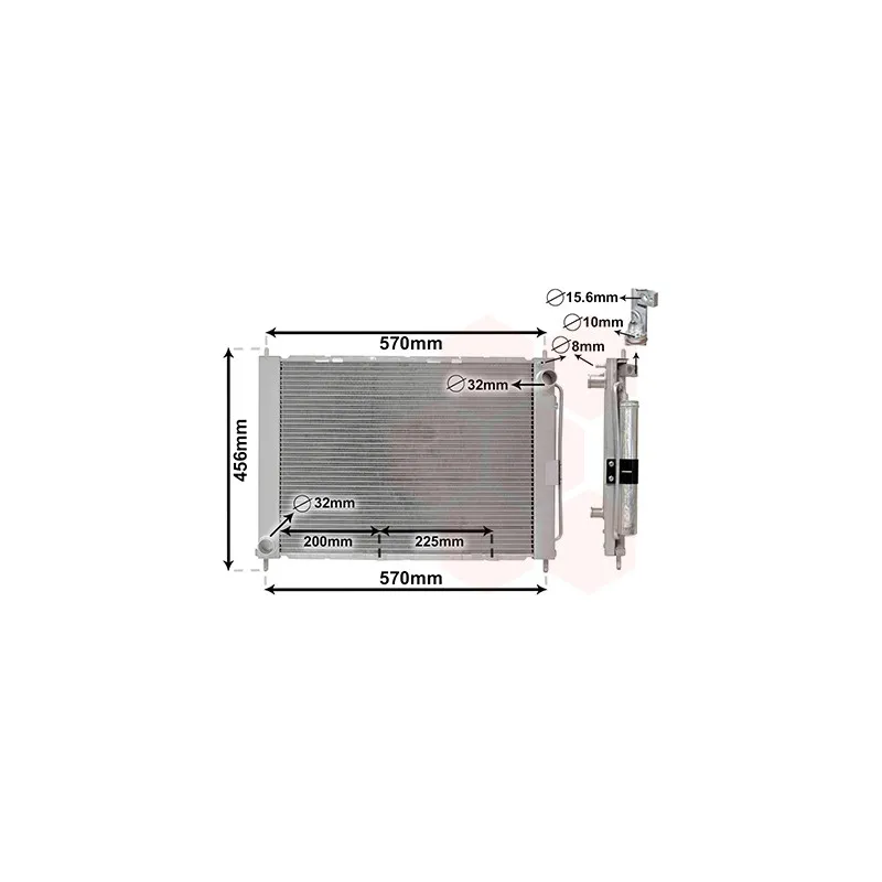 Radiateur, refroidissement du moteur VAN WEZEL 4300M499