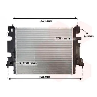 Radiateur, refroidissement du moteur VAN WEZEL 43012703