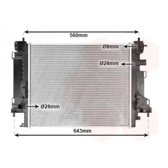 Radiateur, refroidissement du moteur VAN WEZEL 43012704