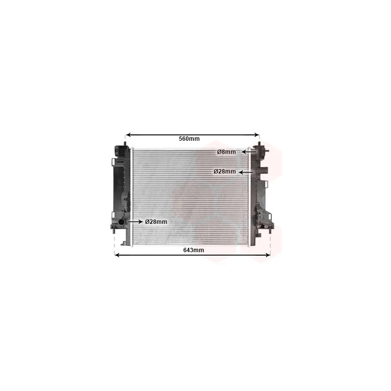 Radiateur, refroidissement du moteur VAN WEZEL 43012704