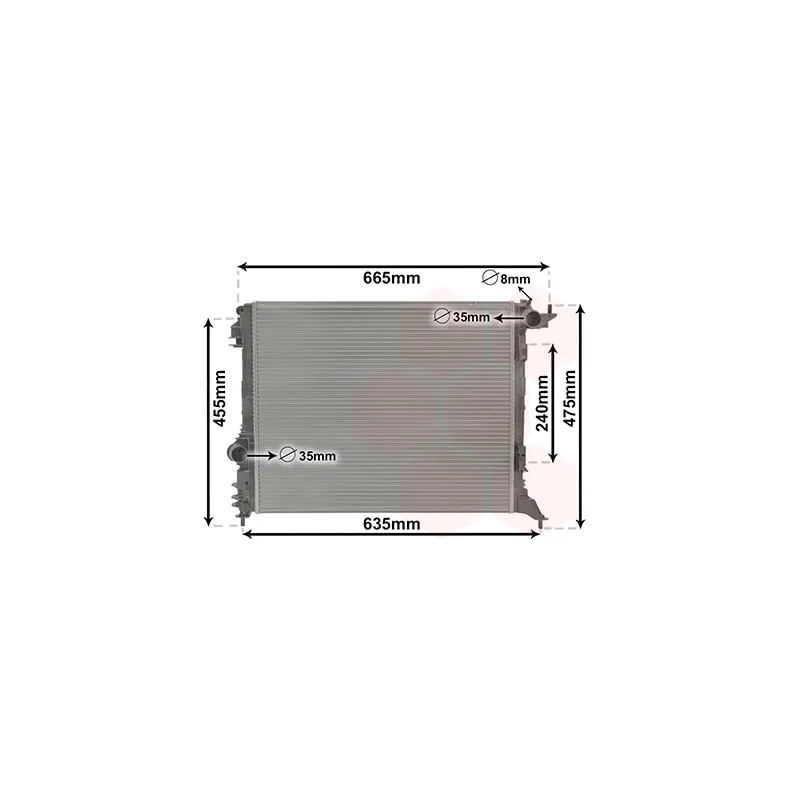 Radiateur, refroidissement du moteur VAN WEZEL 43012709