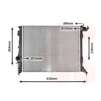 Radiateur, refroidissement du moteur VAN WEZEL 43012710
