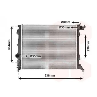 Radiateur, refroidissement du moteur VAN WEZEL 43012711
