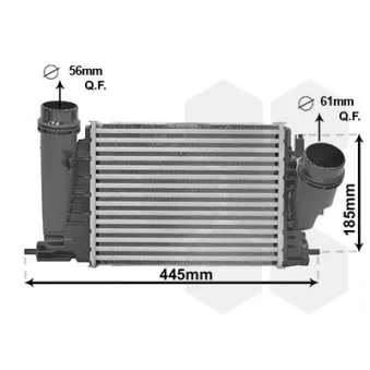 Intercooler, échangeur VAN WEZEL 43014701