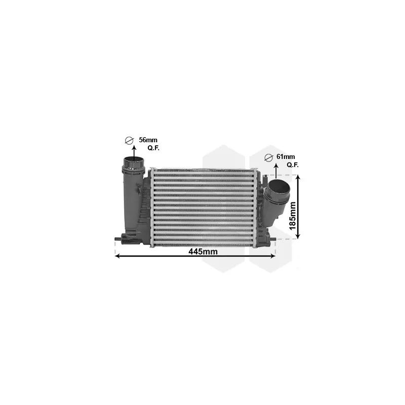 Intercooler, échangeur VAN WEZEL 43014701