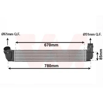 Intercooler, échangeur VAN WEZEL 43014702