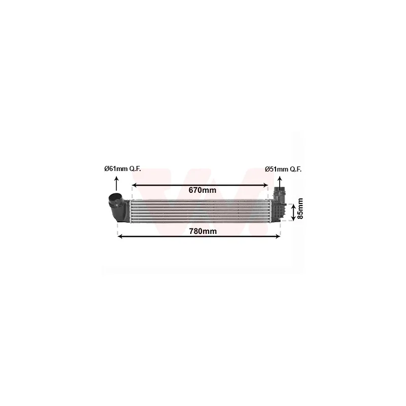 Intercooler, échangeur VAN WEZEL 43014702