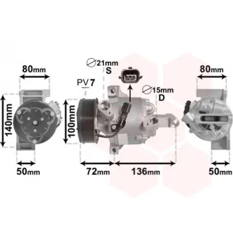 Compresseur, climatisation VAN WEZEL 4301K701