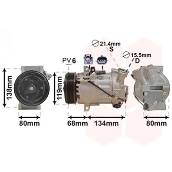 Compresseur, climatisation VAN WEZEL 4301K705