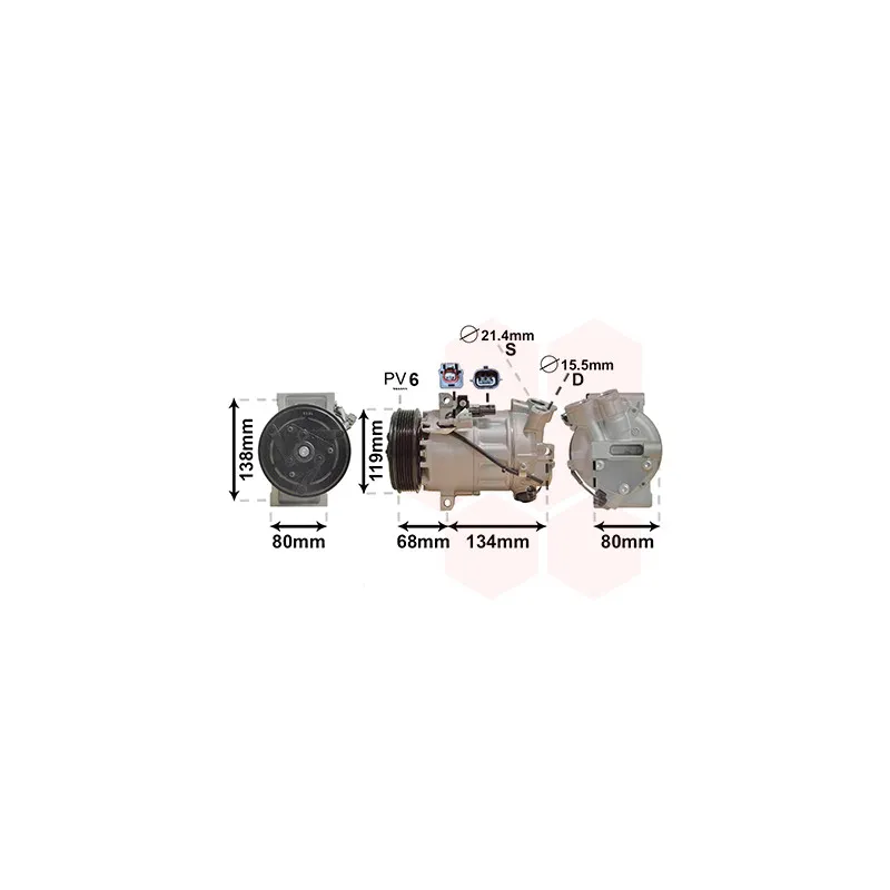Compresseur, climatisation VAN WEZEL 4301K705