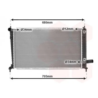 Radiateur, refroidissement du moteur VAN WEZEL 47002036