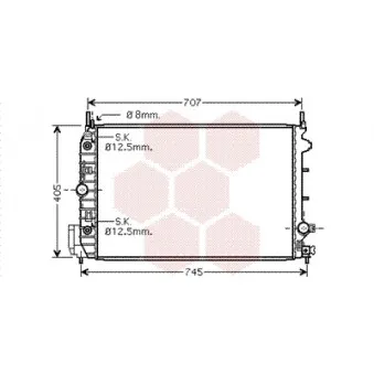 Radiateur, refroidissement du moteur VAN WEZEL 47002064