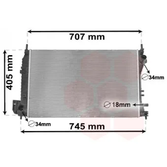 Radiateur, refroidissement du moteur VAN WEZEL 47002077