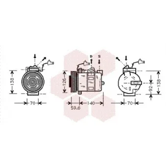 Compresseur, climatisation VAN WEZEL 4700K054