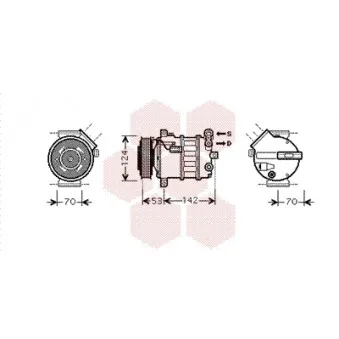 Compresseur, climatisation VAN WEZEL 4700K063