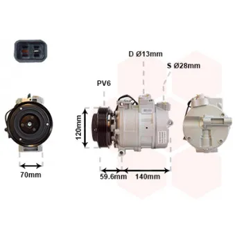 Compresseur, climatisation VAN WEZEL 4700K065