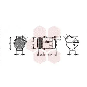 Compresseur, climatisation VAN WEZEL 4700K067
