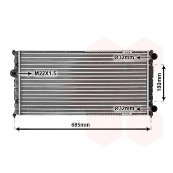 Radiateur, refroidissement du moteur VAN WEZEL 49002021