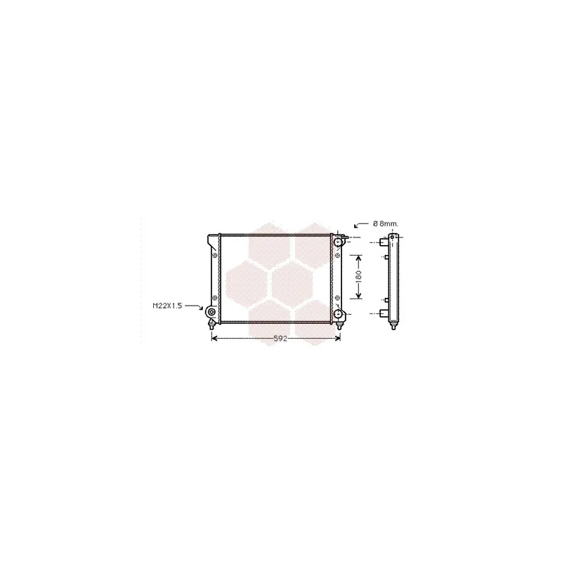 Radiateur, refroidissement du moteur VAN WEZEL 49002027
