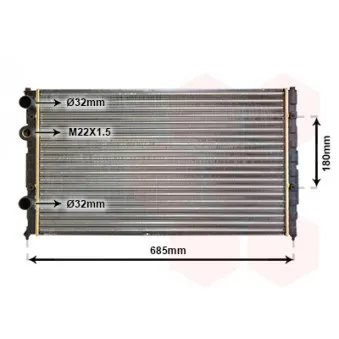 Radiateur, refroidissement du moteur VAN WEZEL 49002031