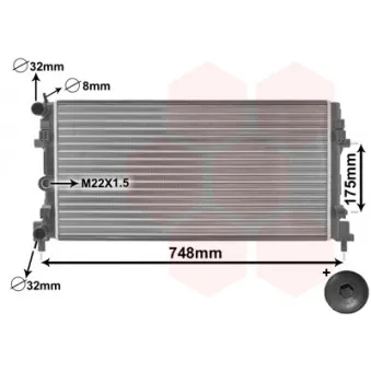 Radiateur, refroidissement du moteur VAN WEZEL 49002037