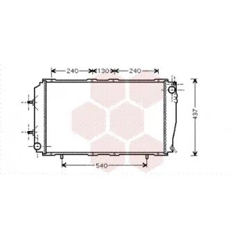 Radiateur, refroidissement du moteur VAN WEZEL 51002055
