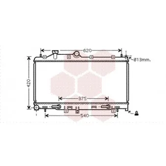 Radiateur, refroidissement du moteur VAN WEZEL 51002076
