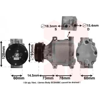 Compresseur, climatisation VAN WEZEL 5100K099