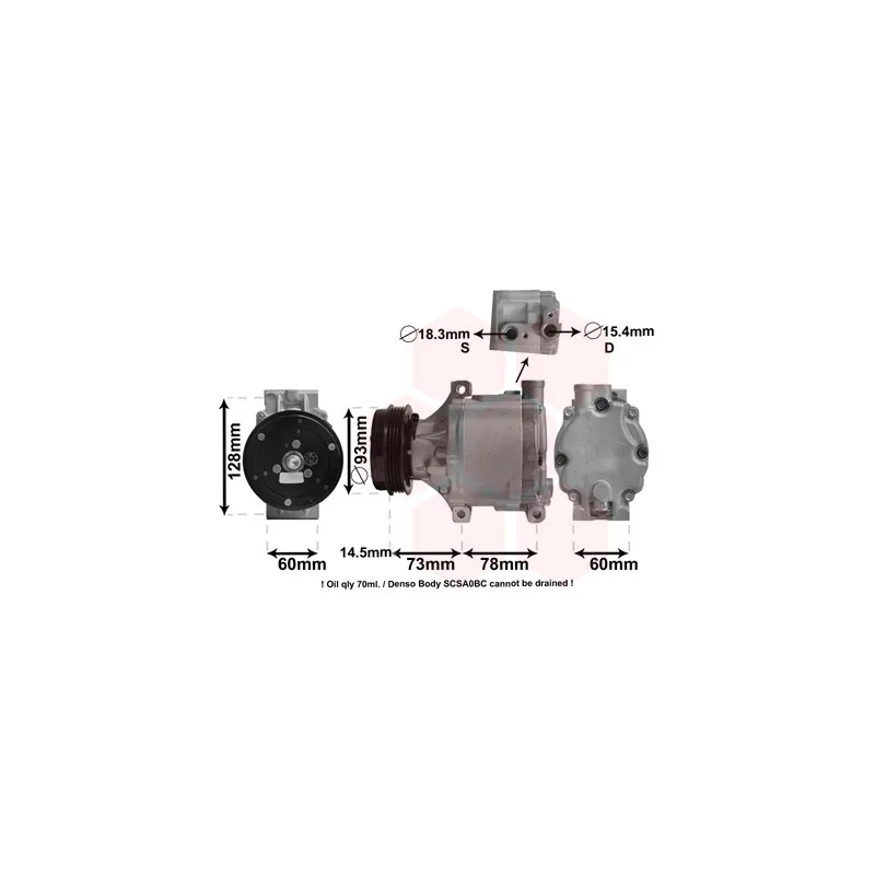 Compresseur, climatisation VAN WEZEL 5100K099