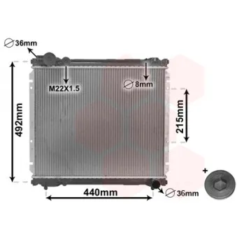 Radiateur, refroidissement du moteur VAN WEZEL 52002039