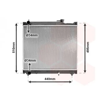 Radiateur, refroidissement du moteur VAN WEZEL 52002046