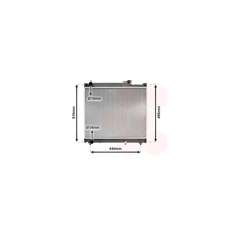 Radiateur, refroidissement du moteur VAN WEZEL 52002046
