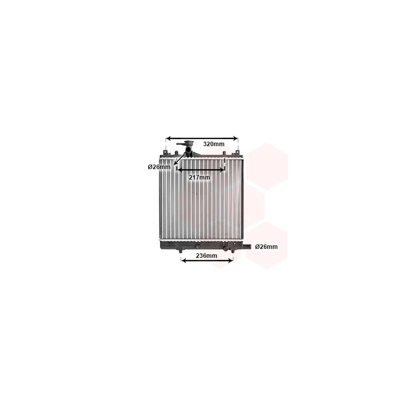 Radiateur, refroidissement du moteur VAN WEZEL 52002057