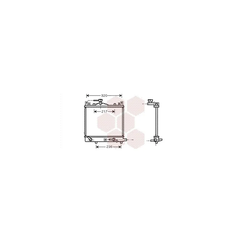 Radiateur, refroidissement du moteur VAN WEZEL 52002058