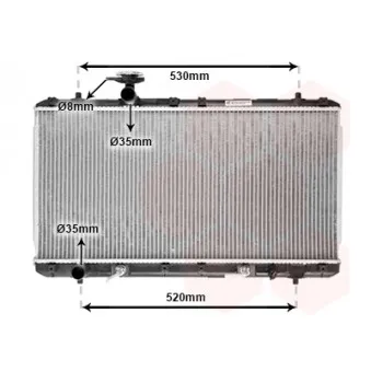 Radiateur, refroidissement du moteur VAN WEZEL 52002063