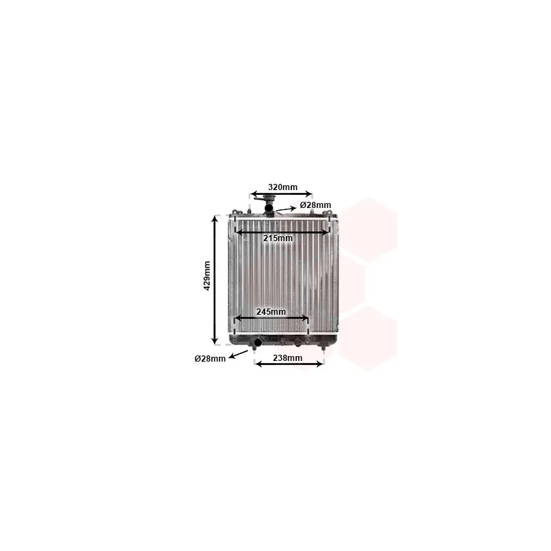Radiateur, refroidissement du moteur VAN WEZEL 52002064