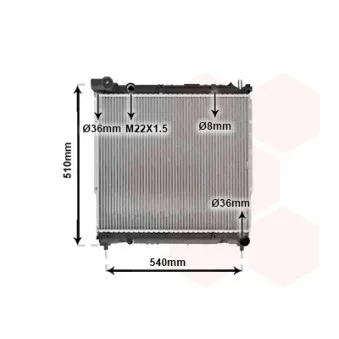 Radiateur, refroidissement du moteur VAN WEZEL 52002070