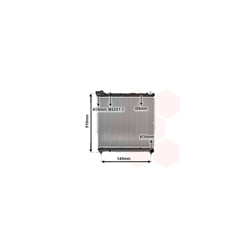 Radiateur, refroidissement du moteur VAN WEZEL 52002070
