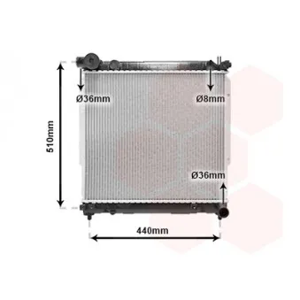 Radiateur, refroidissement du moteur VAN WEZEL 52002074