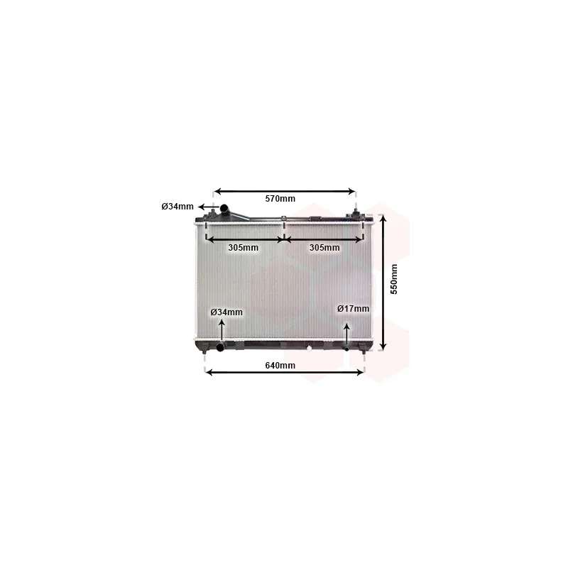 Radiateur, refroidissement du moteur VAN WEZEL 52002100