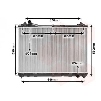 Radiateur, refroidissement du moteur VAN WEZEL 52002103