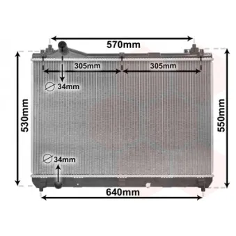 Radiateur, refroidissement du moteur VAN WEZEL 52002104