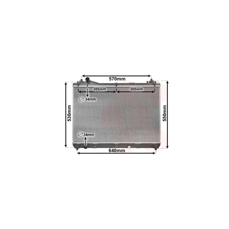 Radiateur, refroidissement du moteur VAN WEZEL 52002104