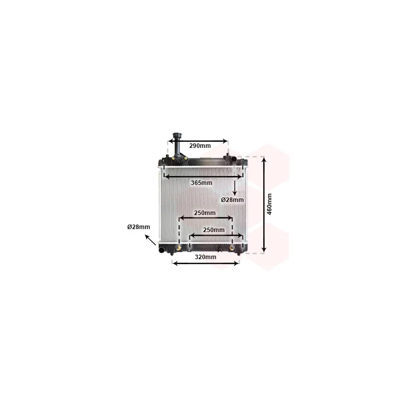 Radiateur, refroidissement du moteur VAN WEZEL 52002114