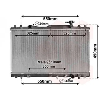 Radiateur, refroidissement du moteur VAN WEZEL 52002126